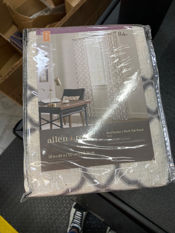 Photo 2 of allen + roth 84-in Taupe Light Filtering Back Tab Single Curtain Pane