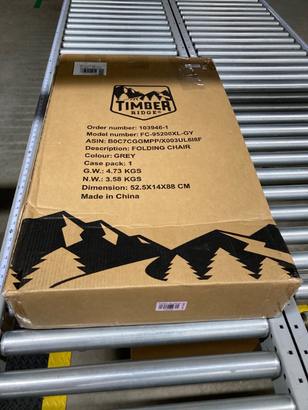 Photo 1 of TIMBER RIDGE Lightweight Oversized Camping Chair, Portable Aluminum Directors Chair with Side Table Detachable Side Pocket for Outdoor Camping, Lawn, Picnic, Support 400lbs (Grey) Ideal Gift