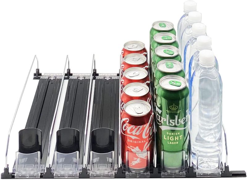 Photo 1 of  Drink Organizer for Fridge - Soda Dispenser Display with Smooth and Fast Pusher Glide - Holds up to 30