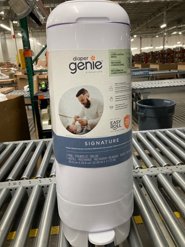 Photo 2 of Diaper Genie Signature Pail Includes 1 Easy Roll Refill with 18 Bags | Holds Up to 846 Newborn-Sized Diapers Per Refill New Signature Pail + Long-Lasting Refill