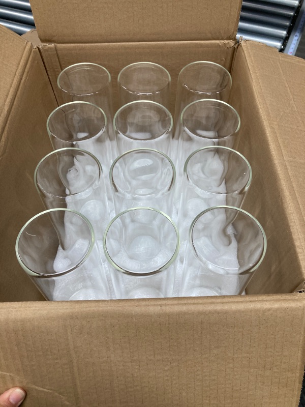 Photo 2 of 12 Pack Glass Clear Cylinder Vases Tall Floating Candle Holders Centerpiece Table Vases for Home Wedding Decorations Formal Dinners (10 x 3.35 Inch) 8 x 3.35 Inch