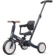 Photo 1 of  similar newyoo Tricycles for 1-3 Year Olds, Toddler Bike with Backrest and Safety Belt, Balance Bike, Perfect Boys & Girls Birthday Gift & Toys, Adjustable Seat & Pedals, TR007, Dark Gray