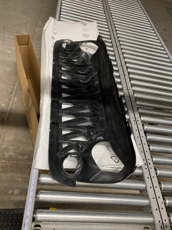 Photo 1 of American Modified Heavy Duty Aggressive Front Shark Grille for 2007 to 2018 Jeep Wrangler, JK/JKU, Rubicon, and Sahara Sport Models, White and Black