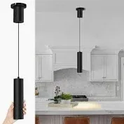 Photo 1 of Arcfox Black Pendant Light, 10W 3CCT Retractable Height Modern Cylinder LED Pendant Lights Kitchen Island Fixtures, Dimmable Ceiling Hanging Lights for Kitchen Dining Room Bar- 1Pack