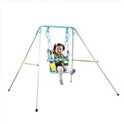 Photo 1 of Sportspower FNS-004 My First Toddler Swing - Heavy-Duty Baby Indoor/Outdoor Swing Set with Safety Harness, Puppy Version, 58" L x 58" W x 47" H
