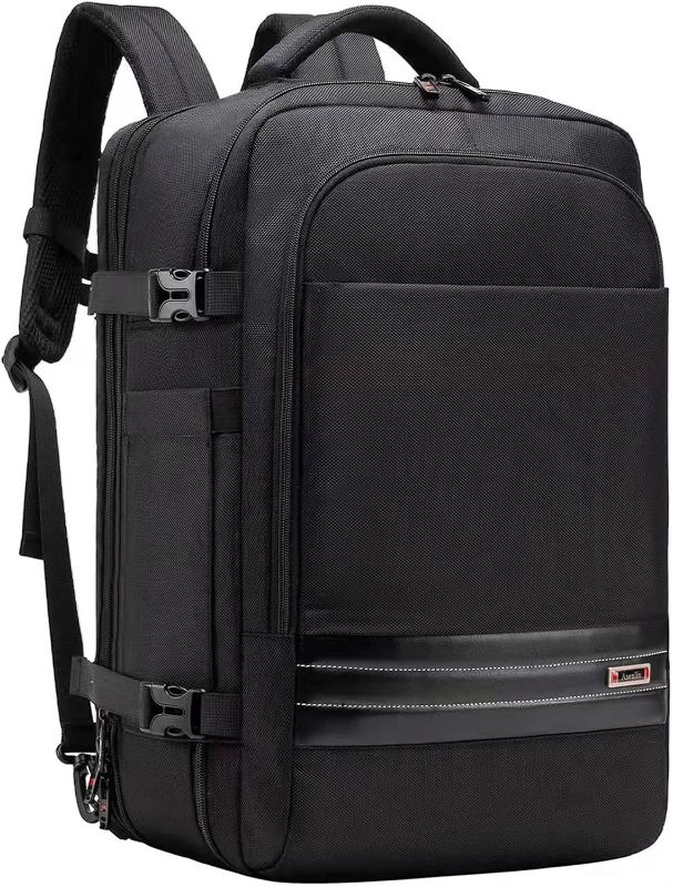 Photo 1 of Asenlin Travel Backpack for Women Men?40L-50L Expandable Carry on Backpack?17 Inch Water Resistant Laptop Backpack for Weekender Overnight Extre Large Backpack-Black