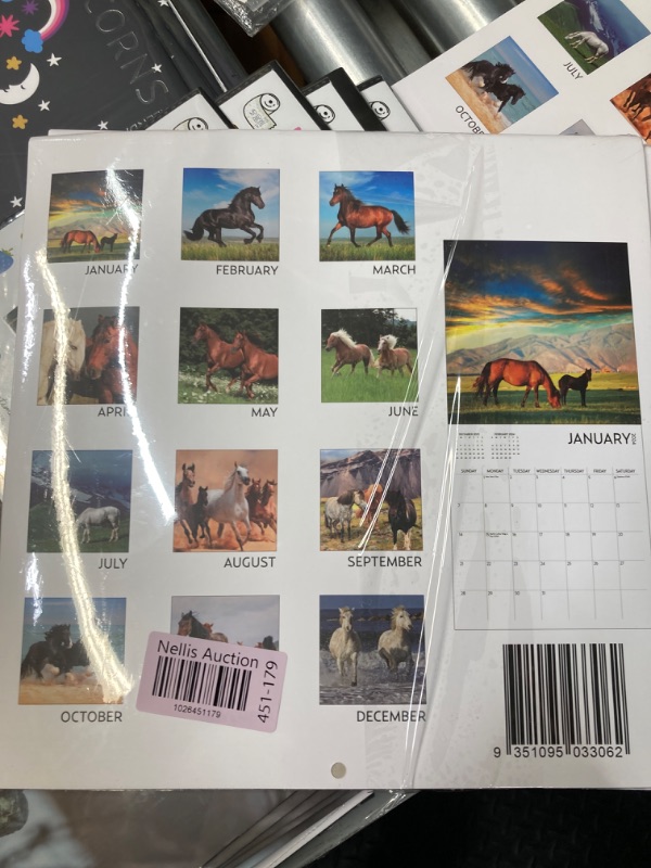 Photo 2 of Horses Calendar 2024 with Sticker Pack, Large 12 x 12 inch, Horse Wall Calendar with Sticker Set, Gift for Horse Lovers, Cute Calendar for girls 3 PACK