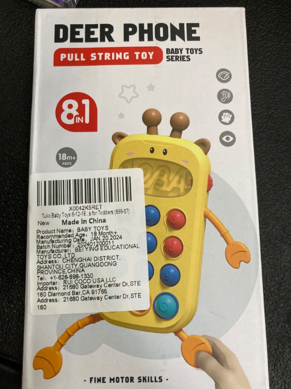 Photo 1 of DEER PHONE PULL STRING TOY  8 IN 1      2 PACK 