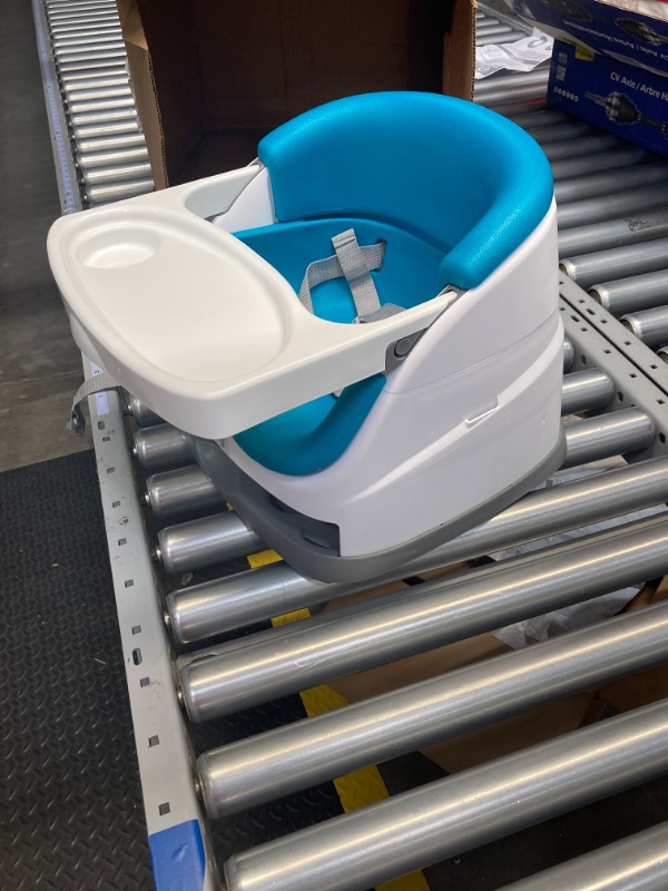 Photo 2 of Ingenuity Baby Base 2-in-1 Booster Feeding and Floor Seat with Self-Storing Tray - Peacock Blue