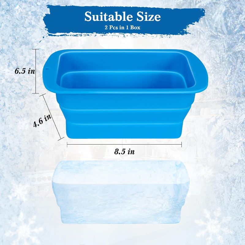 Photo 1 of 
Extra Large Ice Cube Molds for for Ice Bath - 2600ml Per Tray (2-Pack),Dual Molds Makes 11.4 LB Ice Block, Premium Silicone for home refrigerator, Cold...
Size:Large