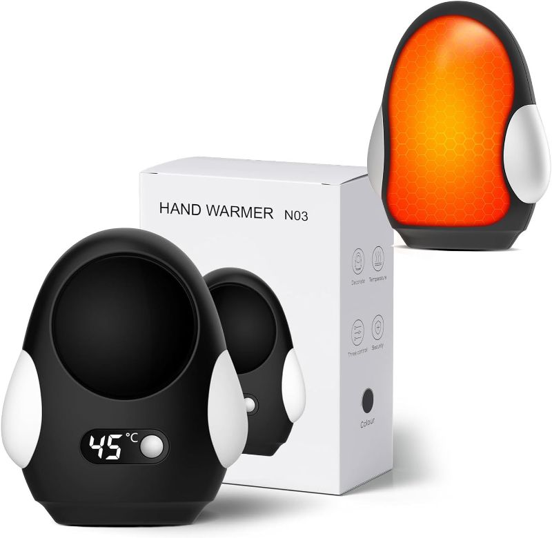 Photo 1 of Hand Warmers Rechargeable Cute Electric Hand Warmers with Temperature Display Instant Warmth 3000mAh Electric Portable Pocket Heater USB Great Gift for Kids Women Christmas Outdoors Camping https://a.co/d/avxkL0J