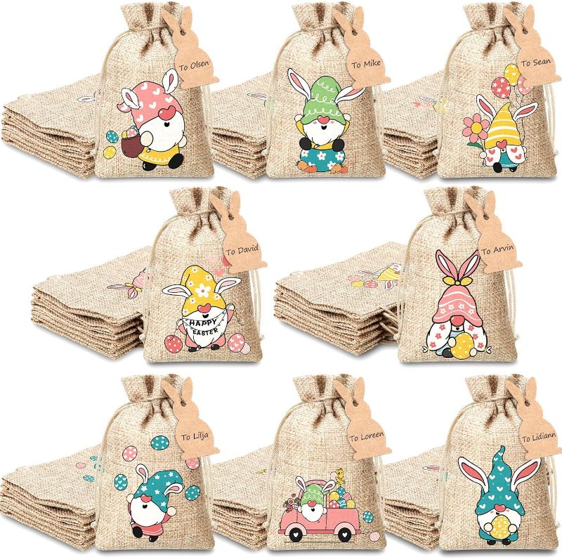 Photo 1 of 4.3 4.3 out of 5 stars 5
GliCraft 48 Pcs Easter Burlap Drawstring Bags with Bunny Tag 4 x 6 Inch Easter Candy Bags Bunny Linen Goody Gift Bags with Double Jute Cute Bunny Burlap Gift Bag for Easter Party(Cute Style)