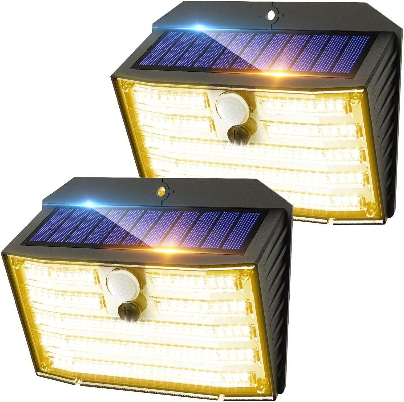Photo 1 of CLAONER Solar Lights Outdoor [? ????/126 LED], Wireless Motion Sensor Lights, IP65 Waterproof Security Lights 3 Modes, 270° Lighting Angle, Ultra-Bright Wall Lights for Deck Patio Fence Garage