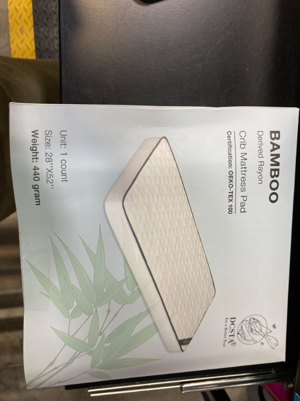 Photo 1 of Bamboo Crib Mattress Pad Waterproof Protector, Baby Toddler Crib Mattress Cover, Padded Baby Mattress Protector Cover Fitted 28x52