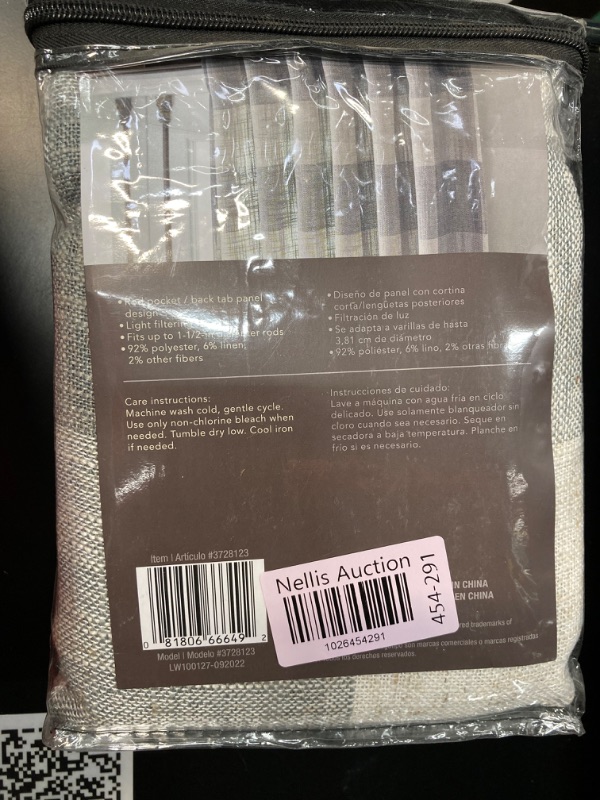 Photo 1 of allen + roth 84-in Grey Light Filtering Back Tab Single Curtain Panel
