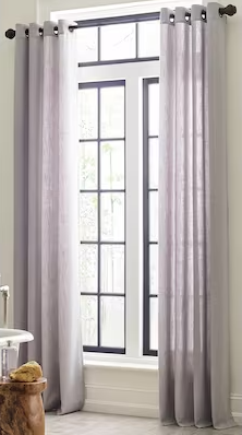 Photo 1 of allen + roth 84-in Grey Light Filtering Grommet Single Curtain Panel