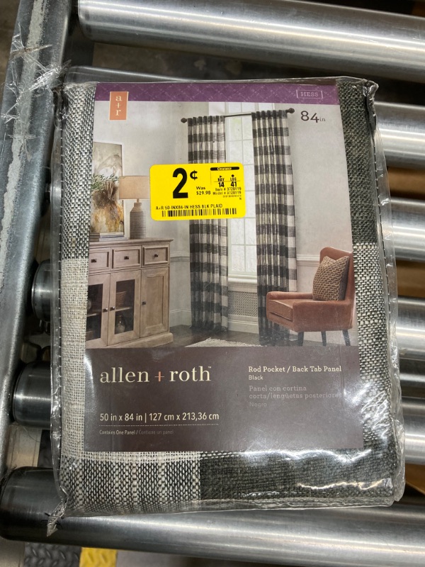 Photo 2 of allen + roth 84-in Black Light Filtering Back Tab Single Curtain Panel