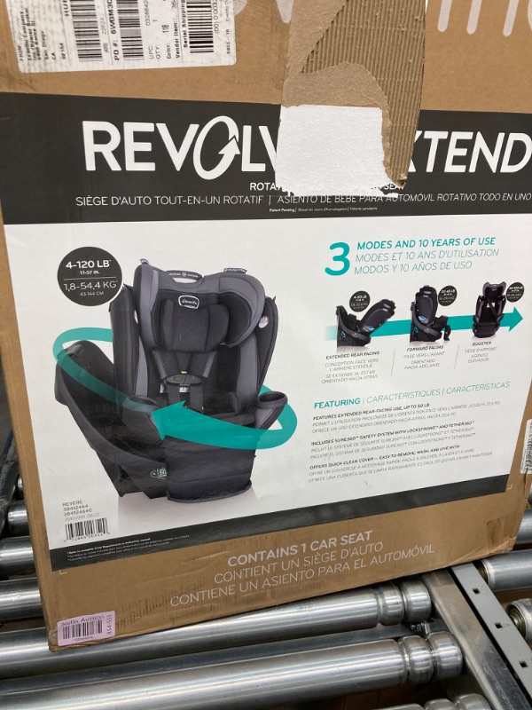 Photo 4 of Evenflo Revolve 360 Extend All-in-One Rotational Convertible Car Seat with Quick Clean Cover - Revere