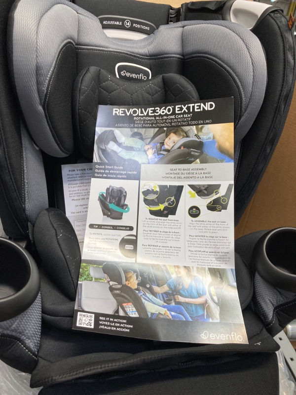 Photo 3 of Evenflo Revolve 360 Extend All-in-One Rotational Convertible Car Seat with Quick Clean Cover - Revere