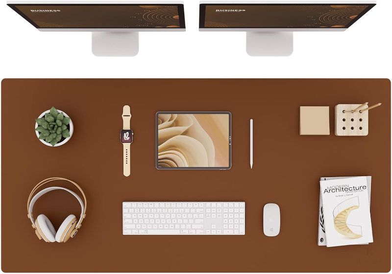 Photo 1 of K KNODEL Leather Desk Mat, Large Office Desk Pad, Computer Desk Mat, Laptop Mat for Desk, Desk Protecor Mat, Desktop Mat, Desk Writing Pad, Desk Blotter Pad, Desk Cover Mat (47.2"x23.6", Brown) https://a.co/d/gbmHaPN