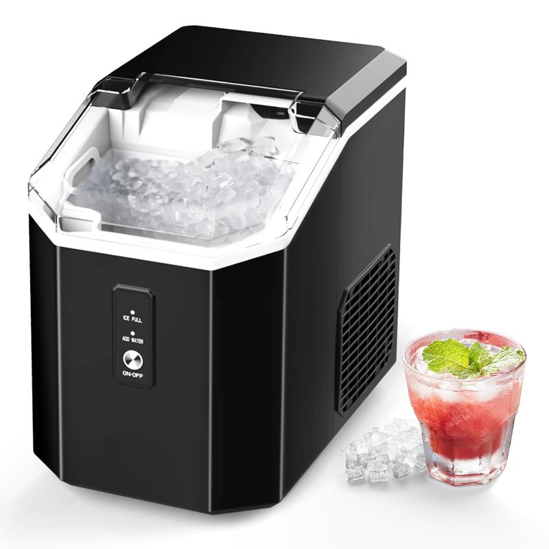 Photo 1 of Nugget Ice Maker Countertop, Portable Crushed Sonic Ice Machine, Self Cleaning Ice Makers with One-Click Operation, Soft Chewable Ice in 7 Mins, 34Lbs/24H with Ice Scoop for Home Bar Camping RV https://a.co/d/8tqln3G
