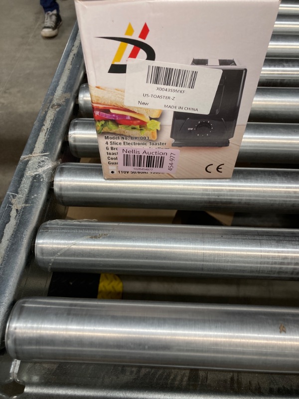 Photo 1 of Long Slot 4 Slice Toaster, Stainless Steel, Extra Wide Slot Toaster Multifunctional with 6 Toast Settings, Warm Up, Stop Functions, Built-in Warming Rack, Silver Metallic for Bagels Waffles Bread