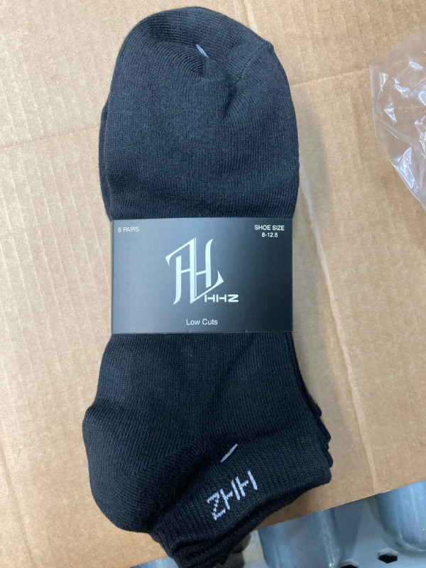 Photo 1 of Mens 6-Pack Running Socks No Show Boat Socks Low Cut Arch Support Comfort Cushioned Non Slip Athletic Socks,YH230701-Black Sizes 8-12.5 (2 Count)
