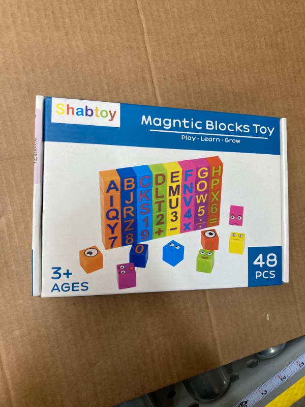 Photo 1 of 48-Piece Magnetic Building Blocks Kit 2.4 by 2.4 cm Montessori Magnet Cubes, Stacking Set Blocks for Toddlers, Educational Sensory Toys for Kids Aged 3 to 8 Years, STEM Learning Gift Set
