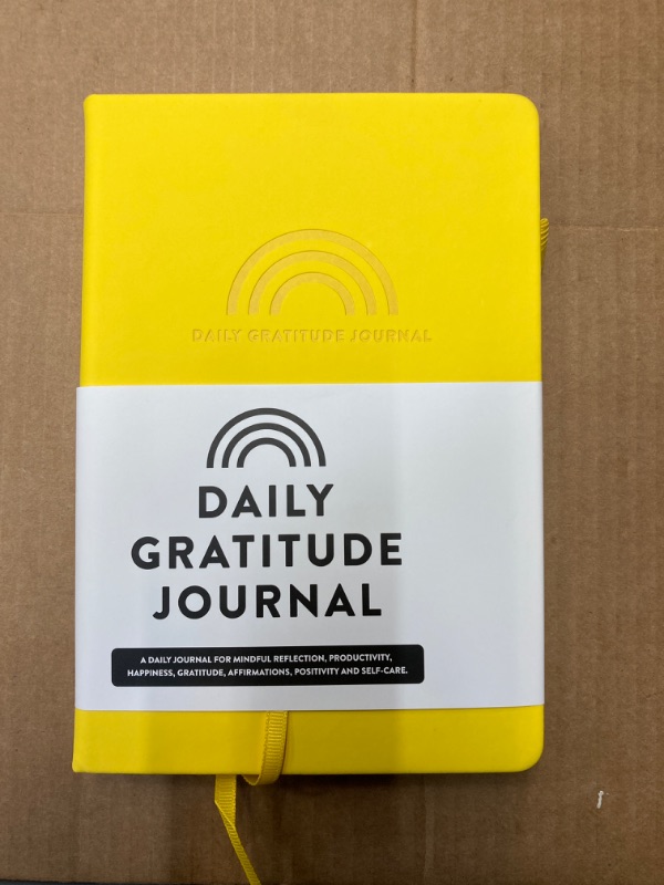 Photo 2 of Daily Gratitude Journal - Mindful Reflection, Productivity, Happiness, Gratitude, Affirmations, Positivity and Self-Care - Start Any Time Undated Daily Guide Planner with Prompts (Yellow)