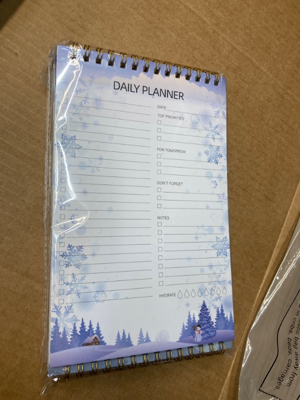 Photo 2 of Hotop 6 Pcs Christmas to Do List Notepad Santa Snowman Daily Planner To Do Notebook Daily List Planner for Xmas Party Favors Classroom Office Gifts, 30 Sheets/pcs(7.87 x 5.12 Inch, Attractive Style) 7.87 x 5.12 Inch Attractive Style