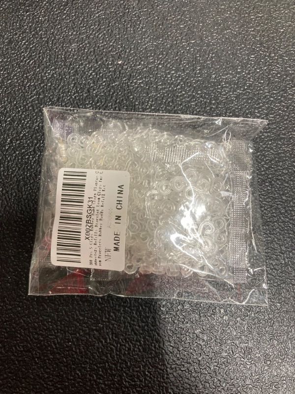 Photo 1 of 200PCS Loom Rubber Bands, S Clip Connectors Rubber Connectors Refills for Loom Bracelets, Bracelet Hooks Clasps Plastic Band Clips Handcrafts DIY Making Refill Necklace Accessory Kit