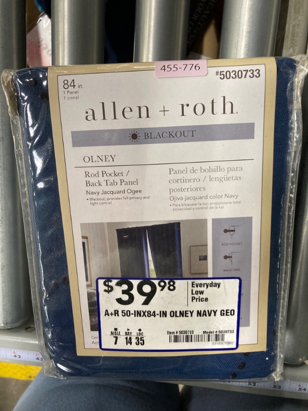 Photo 3 of *Not Exact Photo* Allen + Roth Blackout Curtains Blue 50 in x 84 in 