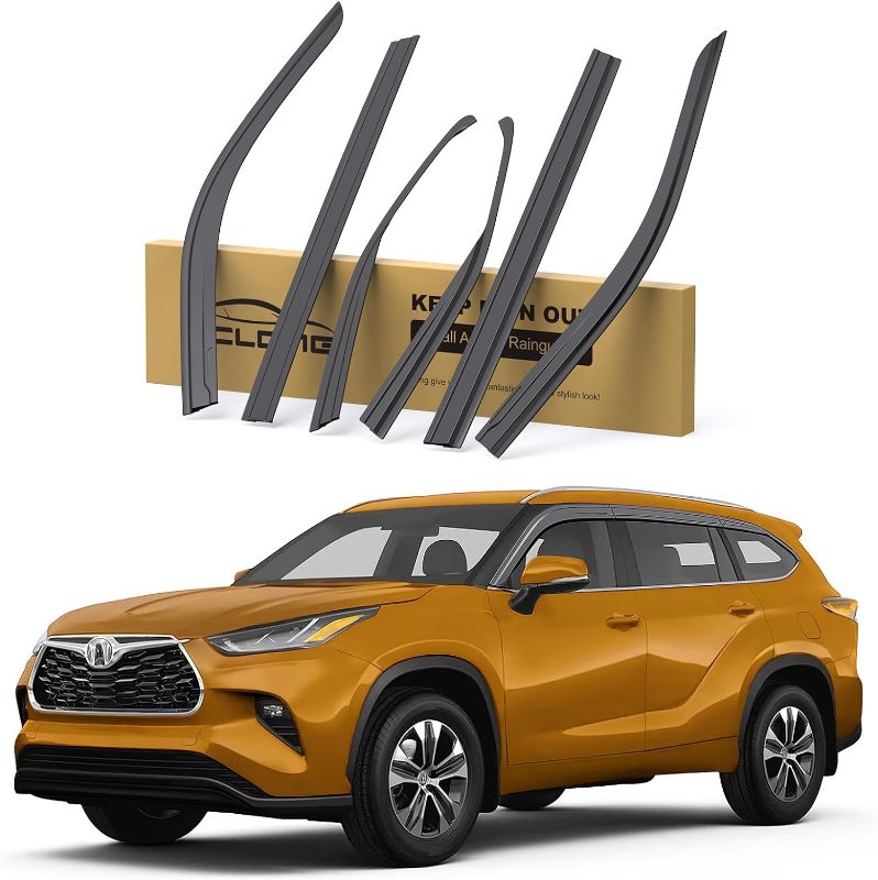 Photo 1 of ACLONG Rain Guards for Toyota Highlander 2020 2021 2022 2023 2024 L LE XLE XSE Limited Platinum Hybrid, Durable Tape on Side Windows Wind Deflectors, Vent Visors, Rain Visor, Window Visor- 6 PCS
