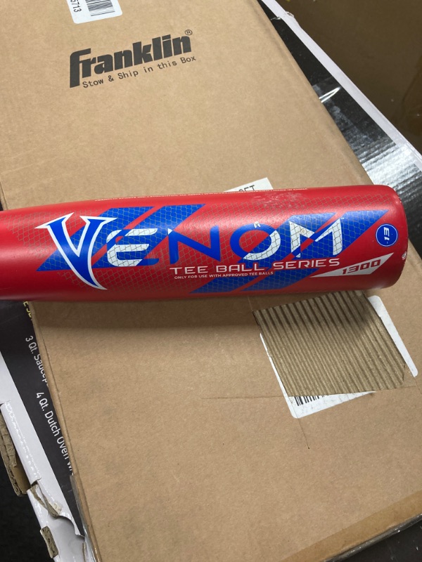 Photo 3 of Franklin Sports Kids Teeball Bats - Venom + Barracuda Aluminum + Composite Teeball Bats - USA Baseball Certified Boys + Girls Bats for Kids - Youth Metal Bats - Drop -10 to -13 Teeball Bats 2-5/8" Barrel 24"/11 oz Red: 2-5/8" Barrel