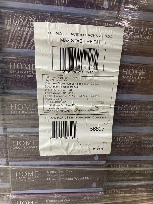 Photo 4 of Nobelford Oak 12 mm T x 7.56 in. W Waterproof Laminate Wood Flooring (15.95 sq. ft./Case)
*****(38 PACK)*****