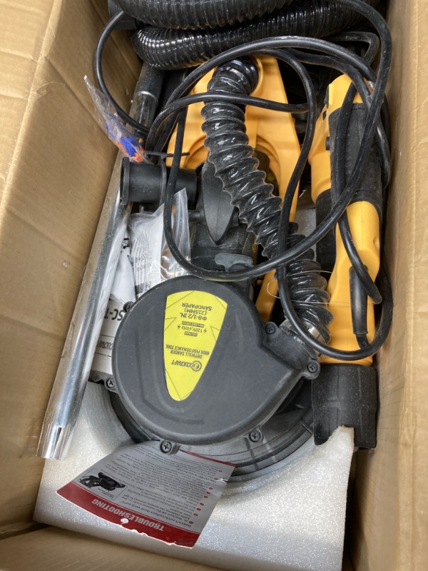 Photo 3 of [Upgraded Version] Electric Drywall Sander with Vacuum, 800W, Auto Dust Absorption Dust-free Design, 6 Variable Speed 500-1800RPM, 26' Power Cord, LED Light, Labor-saving Straps, for Popcorn Ceiling