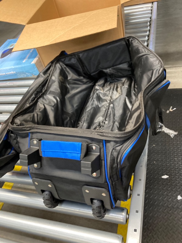 Photo 1 of Baseball Catcher's Gear Bag with Wheel?Rolling Softball & Baseball Bat Bag?Professional Baseball Equipment Bag for Baseball Coaches and Catchers?Double-layers Storage Space?Baseball Bag with Shoe Compartment