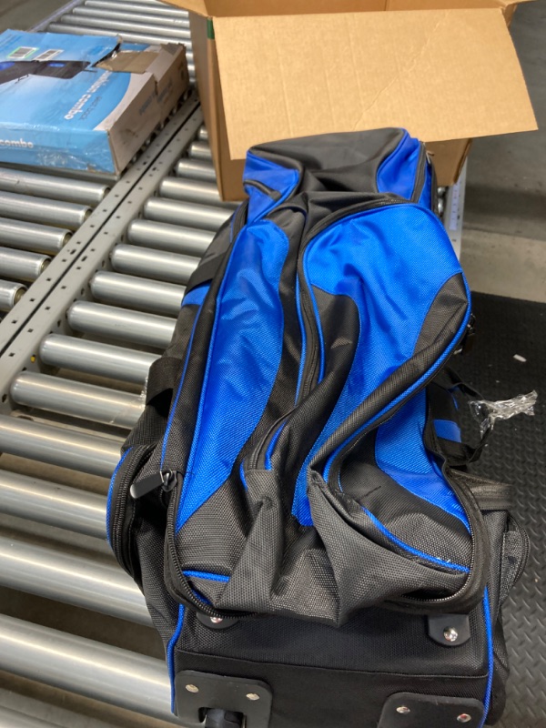 Photo 1 of Baseball Catcher's Gear Bag with Wheel?Rolling Softball & Baseball Bat Bag?Professional Baseball Equipment Bag for Baseball Coaches and Catchers?Double-layers Storage Space?Baseball Bag with Shoe Compartment