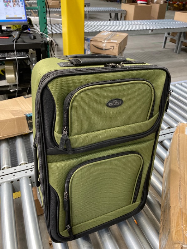 Photo 2 of ***see notes***U.S. Traveler Rio Rugged Fabric Expandable Carry-on Luggage Set, Green, 2 Wheel 2 Wheel Green