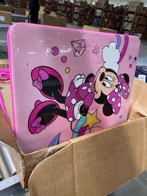 Photo 4 of ***USED, MINOR CUT ON ONE SEAT*** Minnie Mouse Kids Folding Table & Chairs Set for Kid and Toddler 36 Months Up To 7 years, Includes: 1 Table (36"L x 24"W x 20"H), 2 Chairs (13"L x 13.5"W x 21"H) Weight Limit: 70 lb