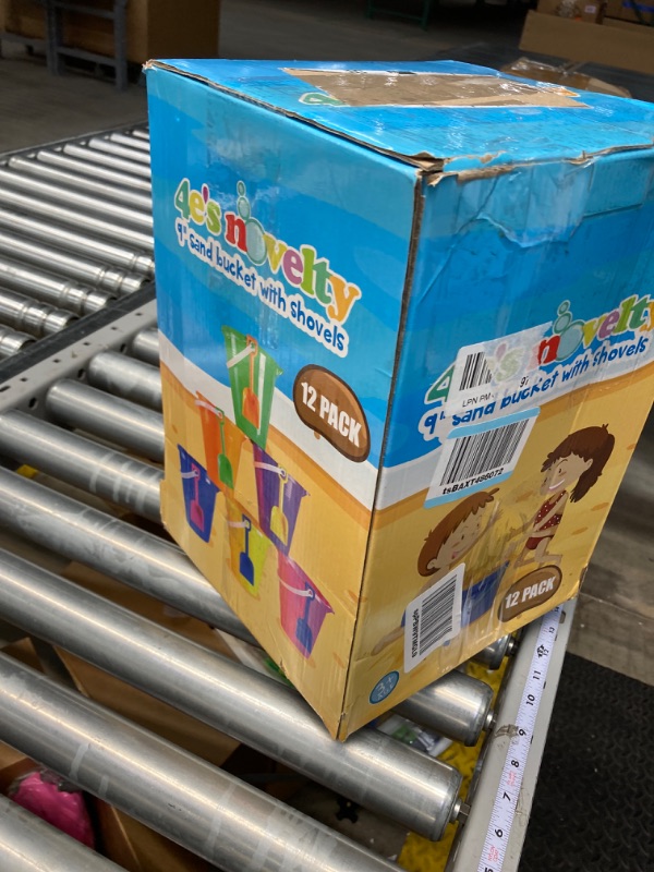 Photo 1 of 4E's Novelty 9" Large Sand Bucket with Shovel [12 Pack Bulk] Beach Buckets - Beach Toys for Kids & Toddlers, Party Favors