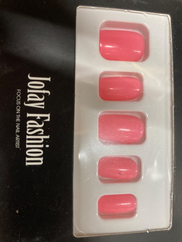 Photo 1 of 3 packs of Valentines Press on Nails Short, Jofay Fashion Fake Nails with Pink White Swirl Designs, Reusable Acrylic False Nails with Glue, Stick on Nails for Women & Girls Gift, Soft Gel Glue on Nails Kit,24pcs A1.Pink Swirl