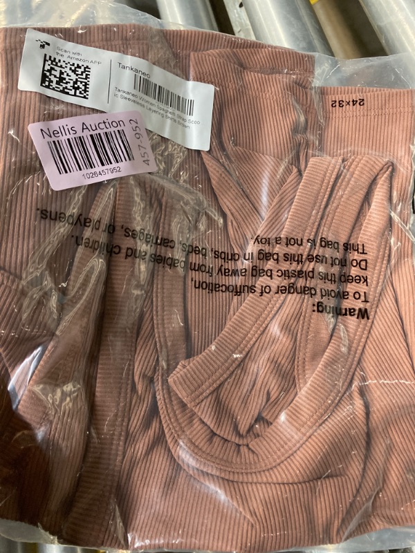 Photo 1 of Tankaneo Women's Summer Crop Ribbed Knit Tank Top Sexy Square Neck Slim Fit Going Out Corset Tops Medium Brown