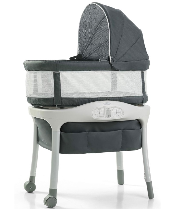 Photo 1 of Graco Sense2Snooze Bassinet with Cry Detection Technology | Baby Bassinet Detects and Responds to Baby's Cries to Help Soothe Back to Sleep, Ellison , 19 D x 26 W x 41 H Inch (Pack of 1)