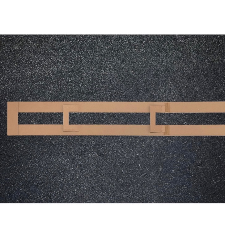 Photo 1 of 4 inch x 18 Foot Parking Lot Line Stencil for Painting Parking Lot Stripes| Establish Spaces & Zones | Premium Cardboard Reusable Template Made w/Recycled Cardboard | Made in USA