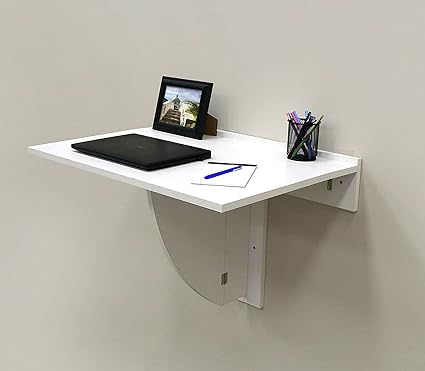 Photo 1 of InPlace Wall Shelving, 9502010, Folding Table Computer Desk, 30 Inches Wide Depth x 21.5 Inches Height, White