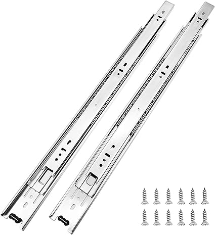 Photo 1 of 10 Pairs of 22 Inch Hardware 3-Section Full Extension Ball Bearing Side Mount Drawer Slides,100 LB Capacity Drawer Slide