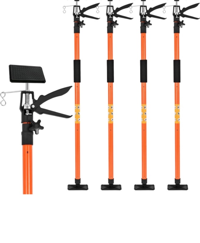 Photo 1 of 4Pack Adjustable Support Pole,Steel 3rd Hand Support System,Support Rod for Jacks Cargo Bars Drywalls,Cabinet Jacks for Installing Cabinets,Extends from 45.3 to 114.7 Inch,Supports up to 152 lbs (4)