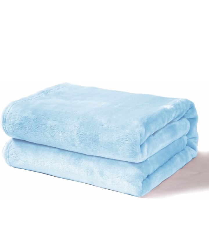 Photo 1 of Exclusivo Mezcla Fleece Throw Blanket for Couch, Super Soft and Warm Blankets, Ice Blue Throw All Season Use, Cozy, Plush, Lightweight, 40x50 inches