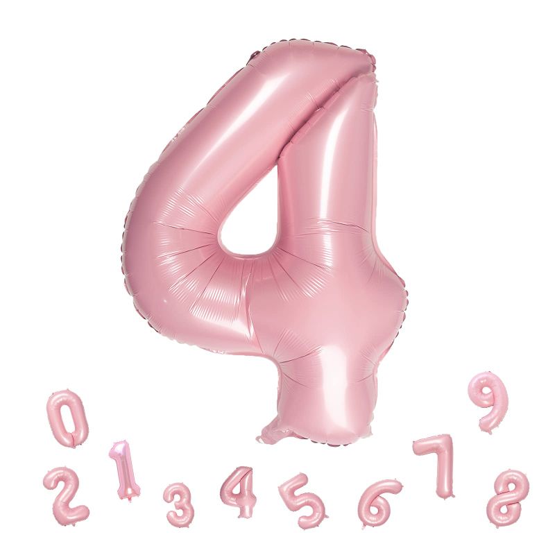 Photo 1 of 32 Inch Tiffany Pink Number 4 Balloons Foil Ballon Digital Birthday Party Decoration Supplies (Tiffany Pink Number 4 Balloon) Tiffany Pink 4 ***BUNDLE 4 PK.***